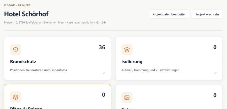 Originalaufnahme der ISODOK-Projektübersicht